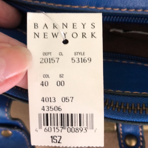 Barneys NY Bag Blue Suede Leather Satchel NWT - Picture 7 of 14